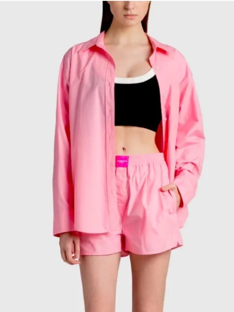 Alexander Wang Women's Pink Shirt & Short Set Sz L